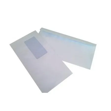 [Unipapel] 500 Enveloppes Unipapel Open system 110x220 mm 90g/m² Avec fenêtre