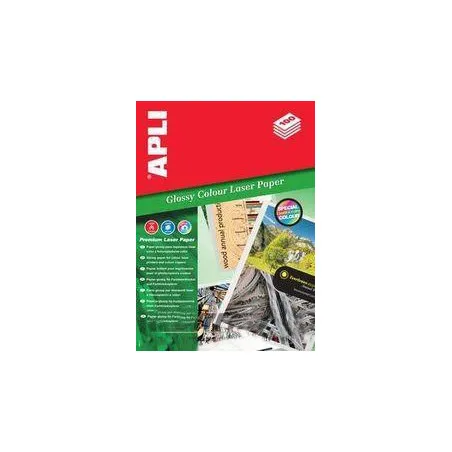 [A4 160 g/m²] Papier photo couché brillant APLI Laser A4 160 g/m² paquet de 100 Feuilles