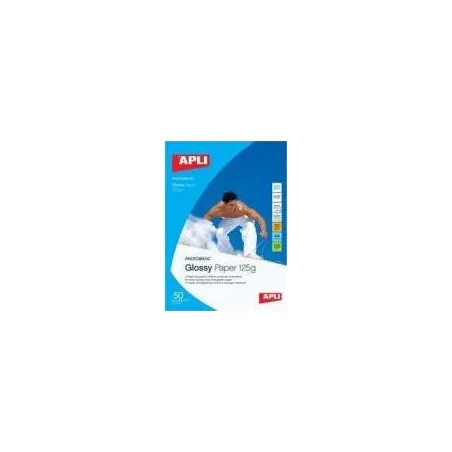 [A4 125g/m²] Papier photo Super brillant APLI Jet d'encre A4 125g/m² paquet de 50 Feuilles