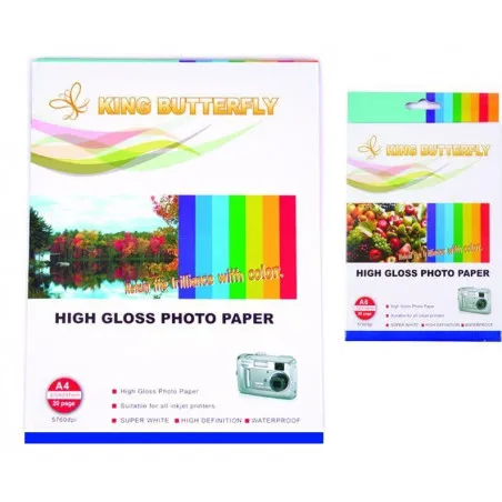 [A6 papier] Paquet de 20 Feuilles A6 papier photo King Butterfly Jet d'encre