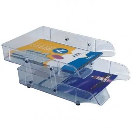 [ARK en plastique] Corbeille à courrier ARK en plastique transparent 2 Niveaux