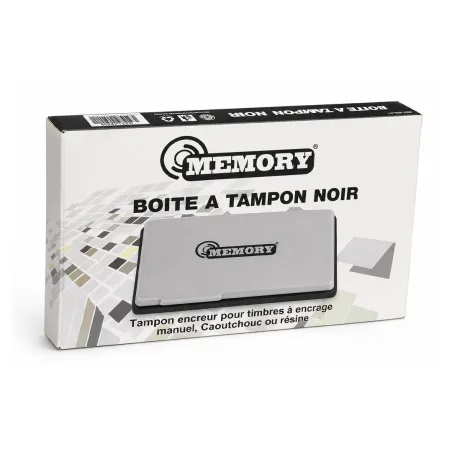 [126N] Boîte à Tampon Encreur Noire MEMORY Réf. 126N