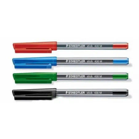 [4 Coloris] Boite de 50 Stylos bille STAEDTLER Stick pointe médium 4 Coloris au choix