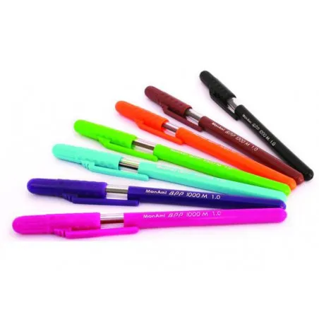 [Mon Ami] Boite de 50 Stylos Bille Mon Ami 1 mm 10 Couleurs Assorties