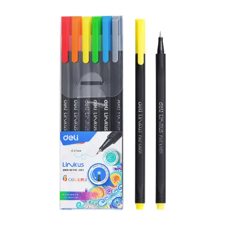 [EQ900-06] Feutres Fineliner DELI EQ900-06 – Boîte de 6 Couleurs
