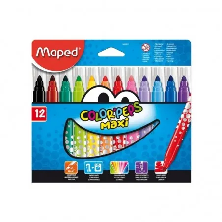 [Color Peps] 12 Feutres Maxi de coloriage Maped Color Peps