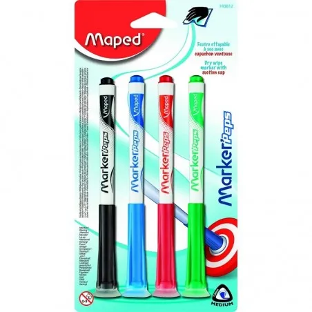 [Ventouseblist] Pack de 4 Feutres pour ardoise Ventouseblist - Maped