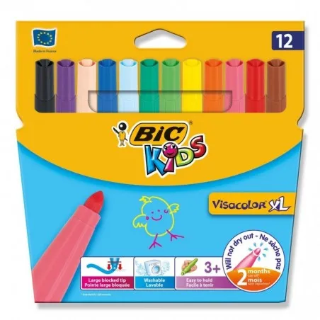 [Visacolor] Pochette 12 feutres Bic Kids Visacolor XL