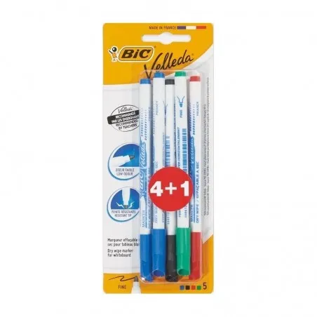 [Velleda] Pack de 5 Feutres fin pour Ardoise Bic Velleda