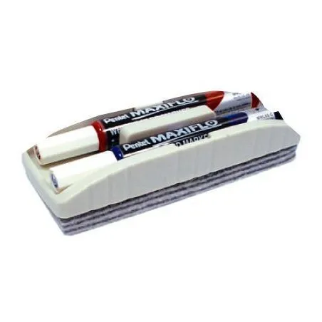 2 Marqueurs pour tableaux PENTEL Maxiflo + Brosse (Ass: 2 coul)
