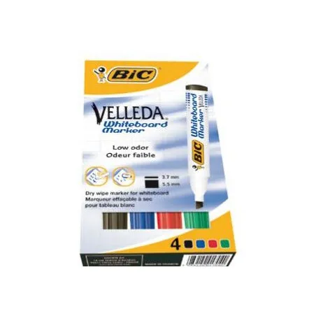 Pochette de 4 Marqueurs effaçables BIC 1751 Velleda