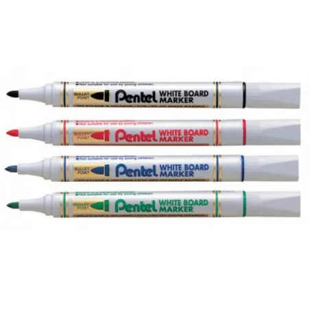 Boite de 12 Marqueurs pour tableaux PENTEL pointe ogive