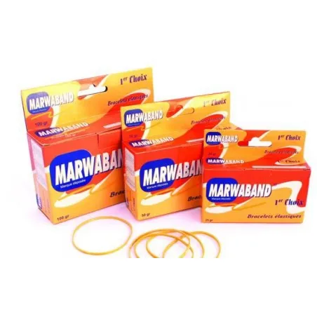 Lot de 4 Boites d'élastiques MARWABAND de 100g (100 mm)