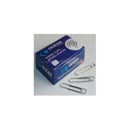 Lot de 10 Boites de 100 Trombones Ronds OCEAN Chrome 28 mm