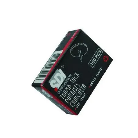 Lot de 10 Boites de 100 Punaises SDI en PVC Couleurs assorties