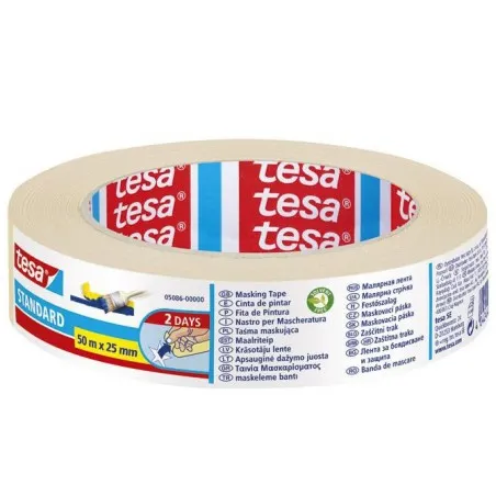 [crêpe] Lot de 6 rouleaux adhésifs crêpe de masquage TESA 50mmx25mm