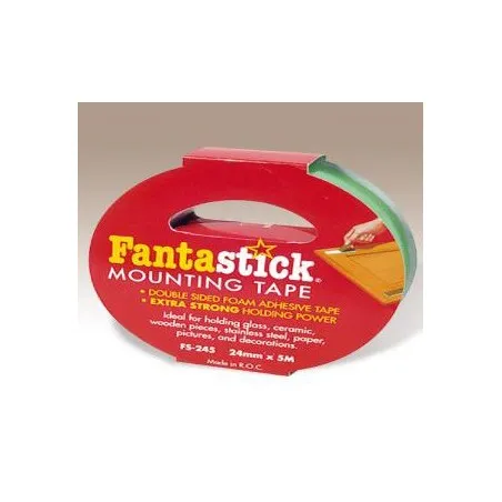 [24mm x 5m] Lot de 12 rouleaux adhésifs Double face Fantastick 24mm x 5m