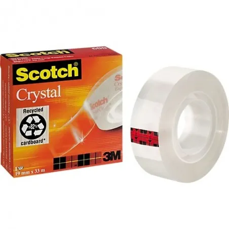 [19 mm x33 m] Lot de 10 rouleaux Adhésifs SCOTCH Crystal 19 mm x33 m