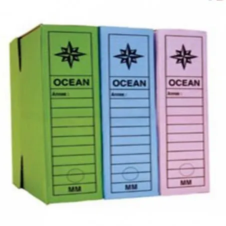 [80 mm A4] Lot de 10 Boites d'archives Couleur en carton Ocean Dos 80 mm A4