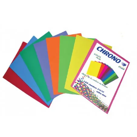 [180g] Paquet de 100 Chemises CHRONO couleurs fluos 180g/m² Coloris au choix