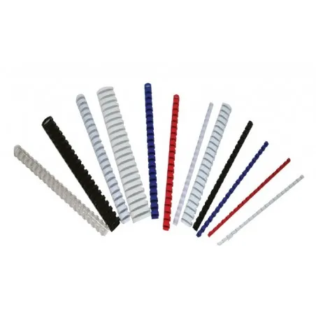 Boite de 100 baguettes spirales plastiques DSB pour reliure A4 10 mm Coloris au choix