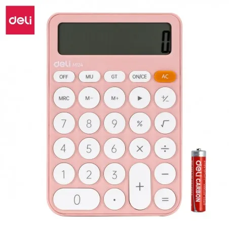 Calculatrice Deli-EM124 ROSE