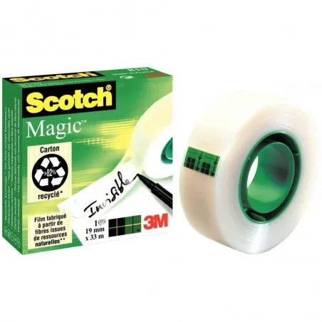 [19mm x 33m] Lot de 10 rouleaux Adhésifs SCOTH Magic Invisibles 19 mm x33 m