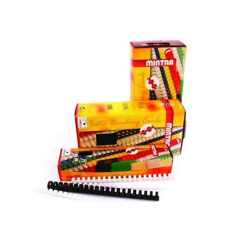 Boite de 100 Baguettes pirales plastiques MINTRA 12 mm pour reliure A4 Col au choix