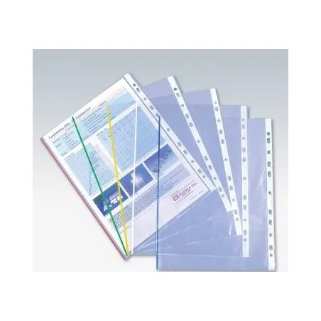 [80 Microns] Paquet de 100 Pochettes perforées avec ATLAS A4