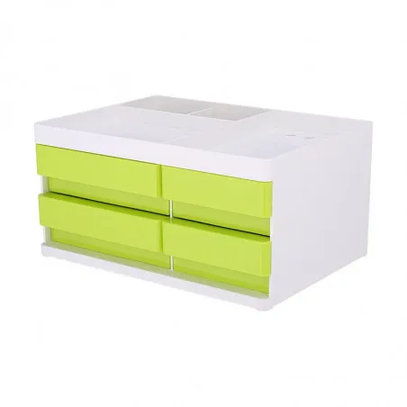 [EZ25050] ABS DESK ORGANIZER , 4 DRAWERS, 3 COMP. EZ25050