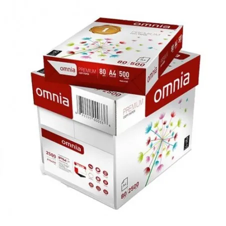 [Omnia80G] Lot de 5 Ramette Omnia 500 feuilles Papiers A4 blanc 80 g (21 x 29,7 cm)