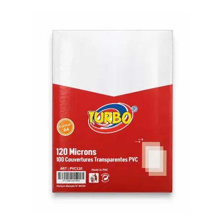 [PVC120] Couverture Transparente A4 120 Microns TURBO
