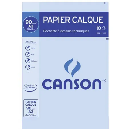 [CANSON] Ramette papier Calque CANSON 90g A3 50 Feuilles