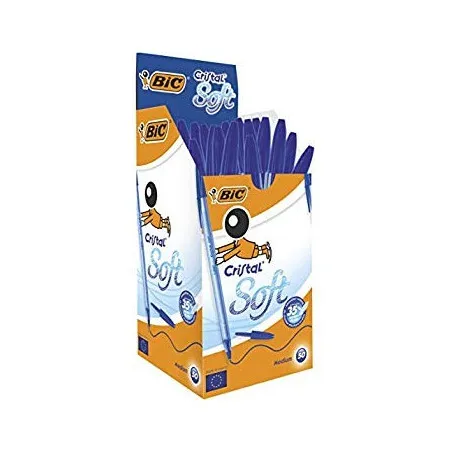 [stylo Bille] Boîte de 50 stylos Bille BIC Cristal Soft - Bleu