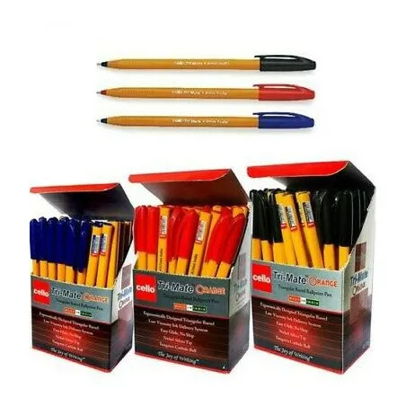 [Stylo coloris] Boite de 12 Stylo coloris au choix Cello Trimate Orange 0.7 mm
