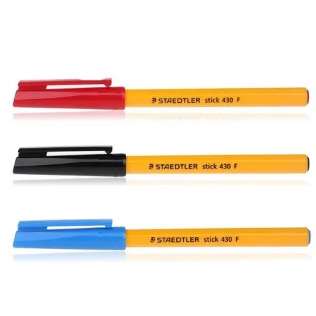 [Stylos bille STAEDTLER] Boite de 10 Stylos bille STAEDTLER Stick 4 coloris au choix