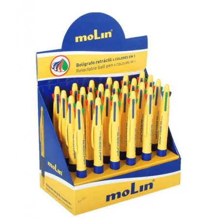 [stylos Bille MOLIN] Boite de 25 stylos Bille MOLIN 4 couleurs en 1