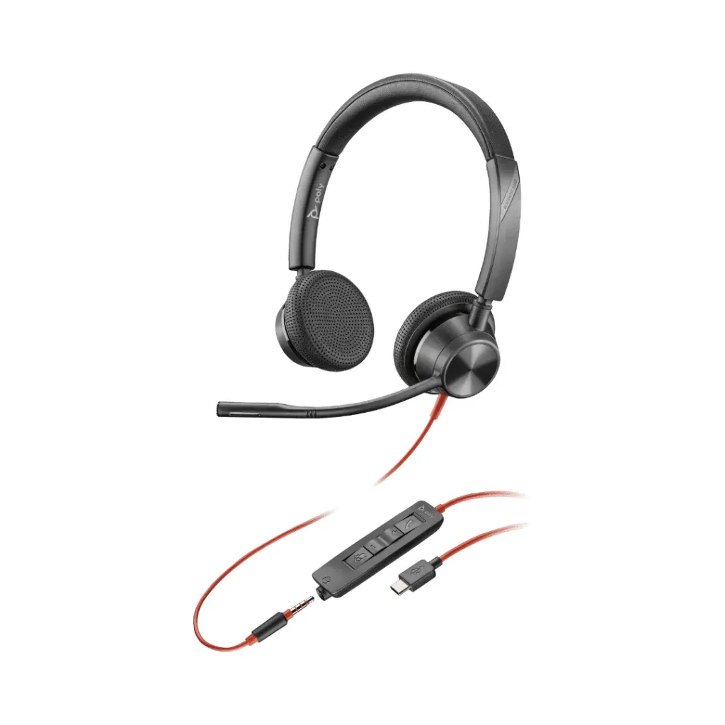 [8X221AA] Micro-casque Poly Blackwire 3325 stéréo USB-C + connexion 3,5 mm + adaptateur USB-C/A (8X221AA)