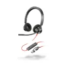 Micro-casque Poly Blackwire 3320 stéréo USB-C certifié Microsoft Teams + adaptateur USB-C/A (8X220AA)