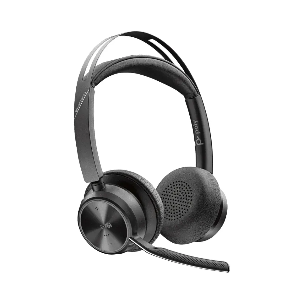 [9T9J6AA] Micro-casque Poly Voyager Focus 2 USB-C-C certifié Microsoft Teams + adaptateur USB-C/A +base de chargement (9T9J6AA)