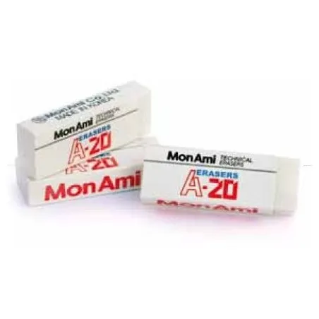 [A-20] Lot de 20 gommes blanches MonAmi A20 pour crayons