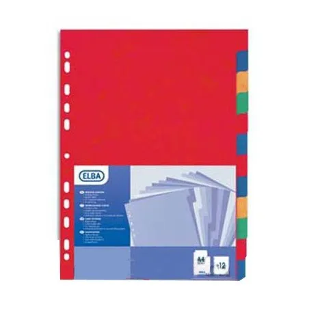 [Intercalaires] Lot de 10 Jeux de 12 intercalaires A4 SICLA touches neutres colorées