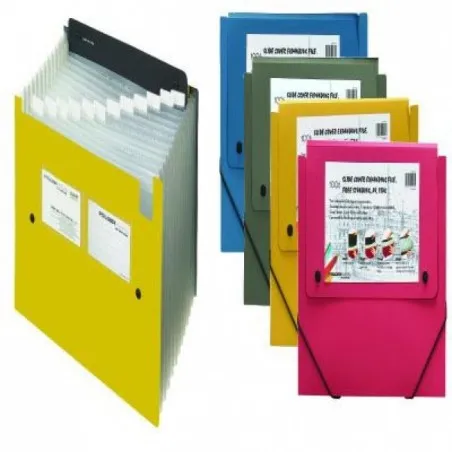 [FOLDERMATE] Lot de 10 Dossiers extensibles FOLDERMATE 13 Pochettes Format A4 (Coloris au choix)