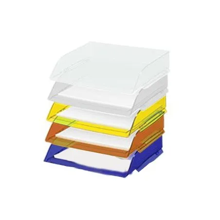 [6 Corbeilles] Lot de 6 Corbeilles à courrier transparentes Confort FAIBO Coloris au choix