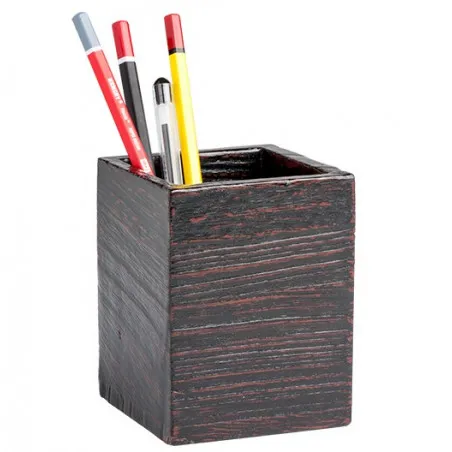 Porte stylo en bois carré