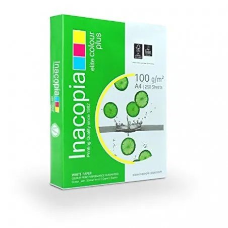 [A4 100g/m²] Lot de 5 Ramettes de papier blanc Inacopia A4 100g/m² 250 feuilles