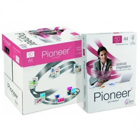 [A4 80g/m²] Lot de 5 Ramettes de papier blanc Pioneer A4 80g/m² 500 feuilles